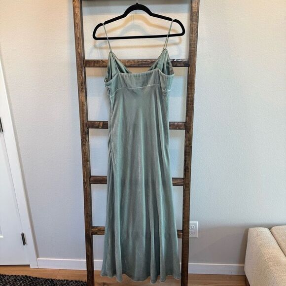 NWT Susana Monaco Celadon Velvet Silk Bias Cut Midi Dress - Picture 7 of 10
